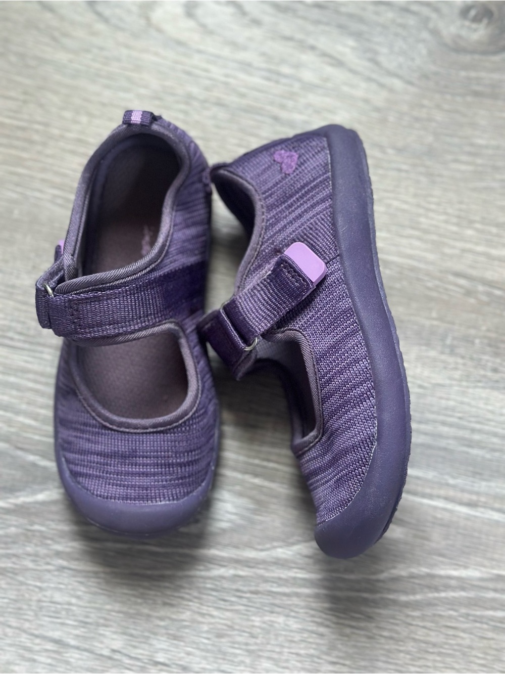 Hanna Andersson Purple Mary Jane Knit Sneakers